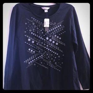 Christopher Banks Navy beaded top